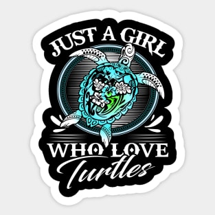 Just A Girl Who Love Turtle Costume Gift Sticker